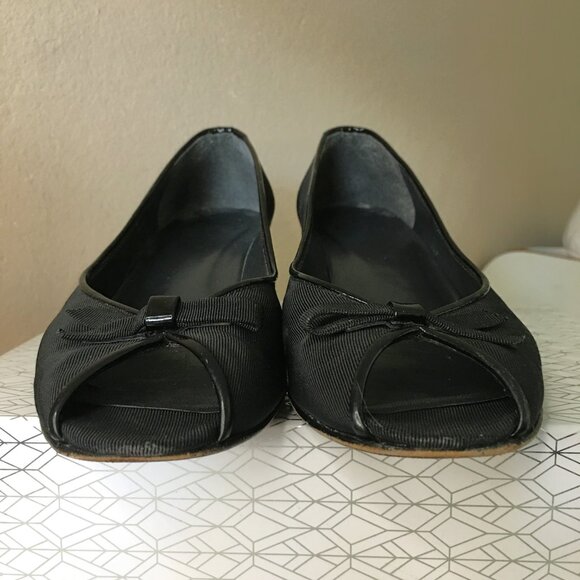 STUART WEITZMAN 🐈‍⬛ Black Open Toe Kitten Heels - Picture 9 of 15